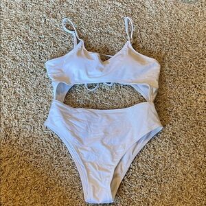 Kids Cream Cutout One-Piece Swimsuit